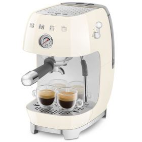 Кофеварка рожковая Smeg Macchina da Caffè Espresso Manuale 50's Style Panna Lucido ECF03CREU